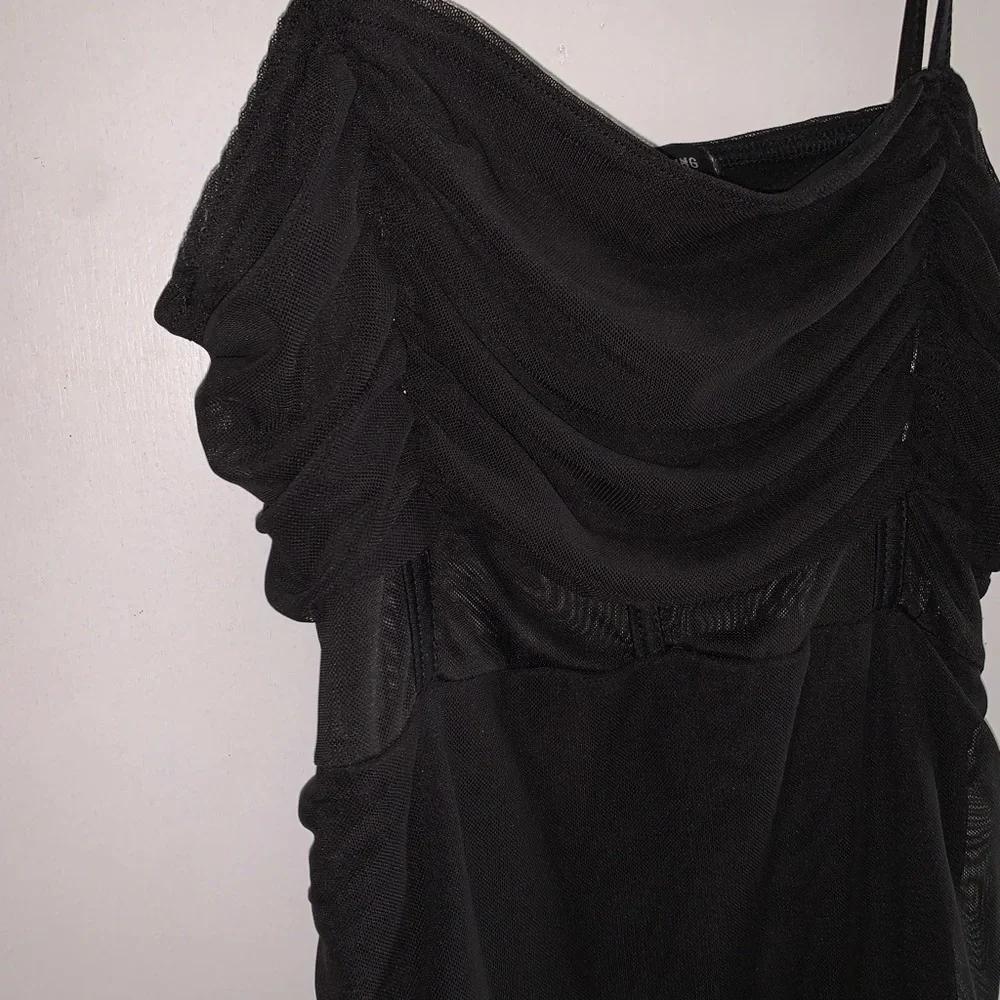 PrettyLittleThing Mesh Sexy Black Dress - Picture 7 of 7